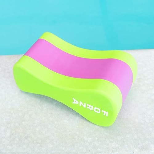 FORZA Swimming Pull Buoys | Durable and Lightweight EVA Foam for Upper Body Swim Training Skill Levels (Green & Pink, Pack of 1)