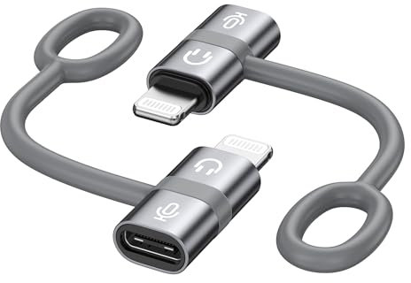 RAVIAD Adattatore Microfono da USB C a Lightning (2 Pezzi), Adattatore da Lightning Maschio a USB C Femmina per Microfono Lavalier Wireless per iPhone, Non per Cuffie/Dati