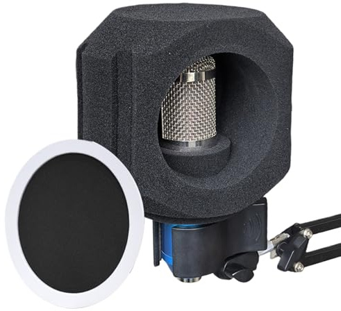 Reflection Filter For Recording Studios - Microphone Wind Shield popp Filter Isolation Ball | Sound-absorbing Shield With Filter | Mic Isolation Ball For Podcast Rapping Broadcasting