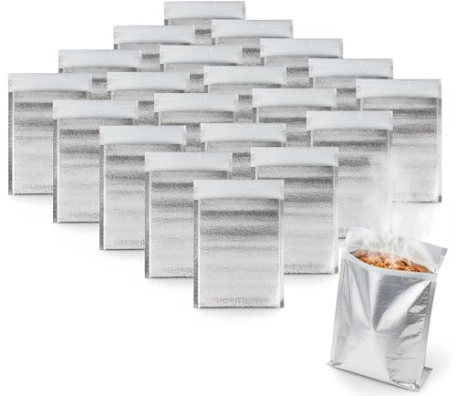 Gatuida 20Pcs Aluminum Foil Insulated Bag, Thermal Insulated Mailers, Reusable Insulation Bags, Waterproof Insulation Package for Camping Picnic, Shipping, Food Cooler Grocery