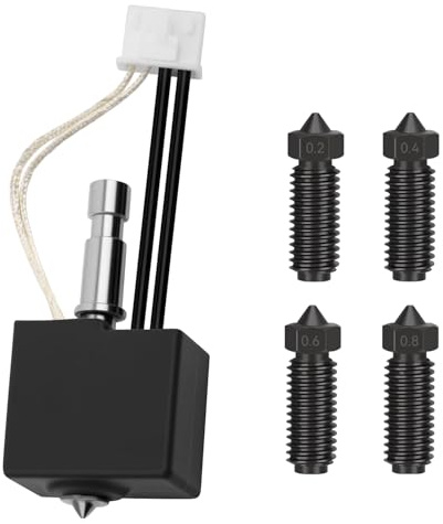 CCTREE 0.4mm Hardened Nozzle Hotend Kit für ANYCUBIC Kobra S1/S1 Combo | Heizpatrone, Thermistor und Silikonschlauch mit 0,2/0,4/0,6/0,8 mm gehärteter Düse