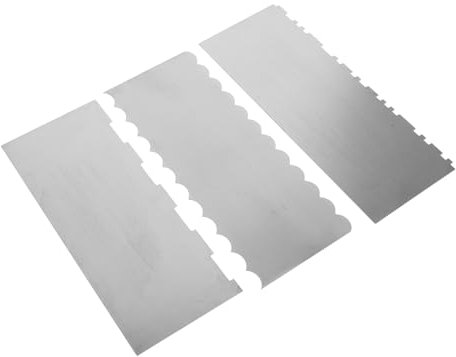 POPETPOP 3pezzi Pettine in Metallo per Torte Spatola per Lisciare Bordi e Glassa Utensili per Lato Liscio e per Decorare Torte al e Crema Facile da Pulire e Duraturo