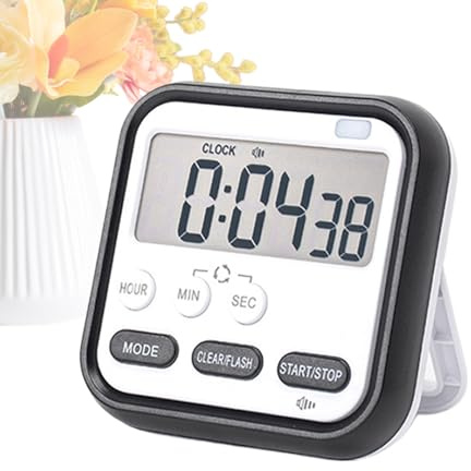 Digital Kitchen Timer - Waterproof Shower Timer | Learning Clock with Screen Display | Visual Silent Visual Portable for Kitchen Studio Meditation Me