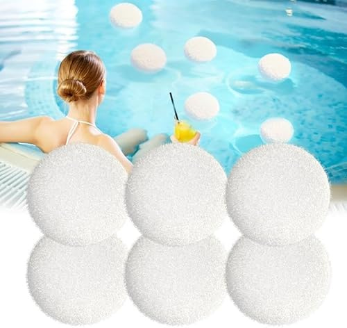 4 Stück weiße Schaumabsorberbälle für Whirlpool- und Poolreiniger und Klärer, entfernt Schmutz und Öl, wiederverwendbare Filterbälle für Lazy Spa, kaltes Tauchen und Badewanne