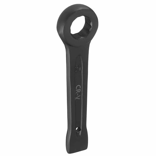 HARFINGTON Box End Striking Ring Wrench 21mm Metric CR-V Steel 12-Point Flat Strike Wrench Baking Paint Single Head Spanner Hand Tool for Mechanical Automotive Repair