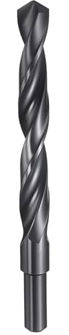 QUARKZMAN Punta Da Trapano 17mm Acciaio Rapido Nitrurazione Nero | Codolo Ridotto 13mm, Rotondo 4241, Punto Standard 118°, Per Plastica Legno Rame Alluminio Ferro Metallo Medio Morbido