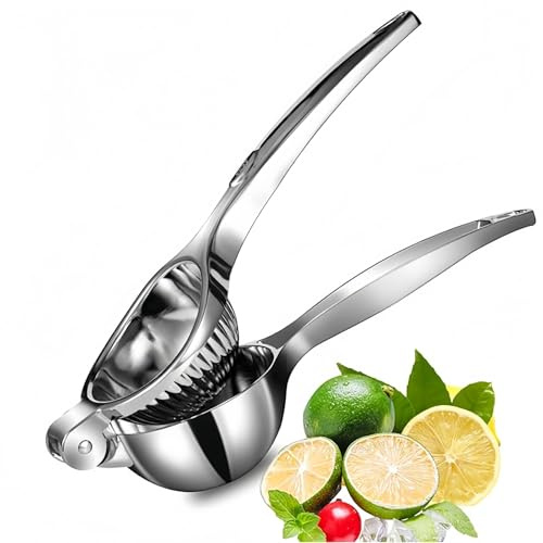 ONZLBOR Lemon Squeezer, Heavy Duty Manual Citrus Press Juicer for Max Extraction, Sturdy Metal Lemon Lime Orange Juicer, Easy to Clean