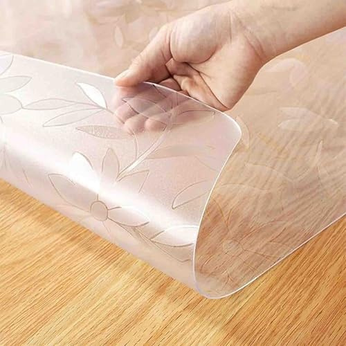 ZBXXSC Tischfolie transparent 2mm mit Muster Tischdecke PVC Transparente Wasserdicht Hitzebeständig Kratzfest Tischdecke für Hochglanz und Glastische Esstisch (35×140cm)