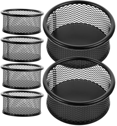 ABOOFAN 6 pièces Porte-trombones Maille Métallique Rangement Pratique pour Bureau Support Compact pour Trombones Clips et Petits Objets Résistant et Facile à Nettoyer pour École et Maison