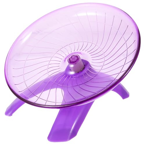 TOYANDONA Rueda Silenciosa para Hámster y Erizo de Plástico Violeta, Tamaño Mediano, Rueda de Ejercicio para Conejillos de Indias y Mascotas Pequeñas, Juguete Deportivo para Jaulas