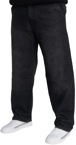 989Zé ENZO Mens Wide Leg Baggy Loose Fit Jeans Denim Work Trousers Pants with Pockets