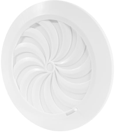 Repa Market Griglia di ventilazione rotonda 100 mm – Bianco plastica flusso d'aria griglia di ventilazione con protezione dagli insetti, griglia di scarico, copertura per tubo di ventilazione, bagno