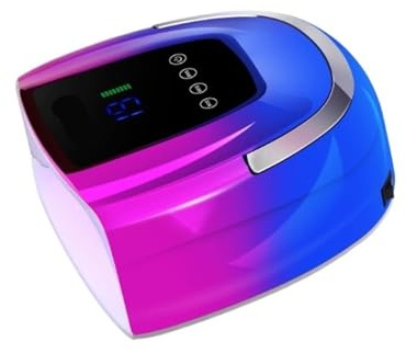 Härdningslampa, UV-nagellampa 48 LED-torkare med LCD-skärm för härdningsgelverktyg, bärbar UV-härdningslampa (vit) (färgglad 1)