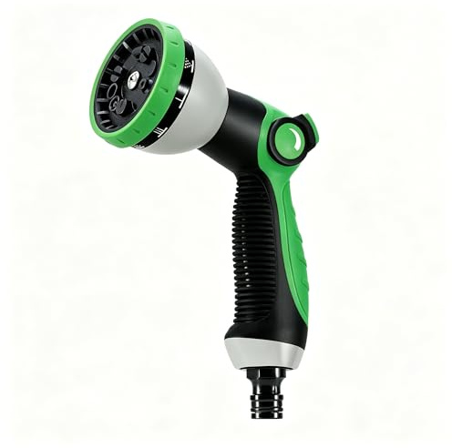 Yofidra Pistola de Agua para Jardín con 10 Patrones Ajustables | Pistola de Riego de Jardín 10 Modos, Lanza Pulverizadora para Riego, Lavado de Coche, Baño de Mascotas (Verde)