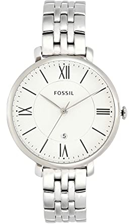 Fossil Watch for Women Jacqueline, Quartz Movement, 36 mm Silver Stainless Steel Case with a Stainless Steel Strap, ES3433