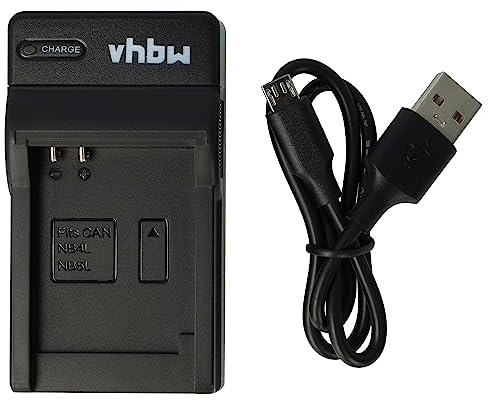 vhbw Ladegerät kompatibel mit Canon Digital Ixus 55, 60, 65, 70, 75, 80 is, 800 is, 82, 850 is, 860 is, 870 is, 900 TI, 90 is Kamera Camcorder/Akku - Ladeschale, Ladeanzeige, 4,2 V