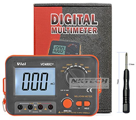 NKTECH VICI VC480C+ Digital Multimeter Multimetro Diagnostic-tool Tester 3 1/2 Milli-ohm Backlit Meter With 4 Wire Test and TL-1 Screwdriver