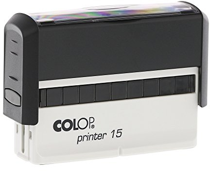 stempel-fabrik – Colop Printer 15 Stempel mit Wunschtext personalisieren – Selbstfärbestempel als Namensstempel, Adressstempel, Firmenstempel & Co zu verwenden (69 x 10 mm | 2 Zeilen | Schwarz)