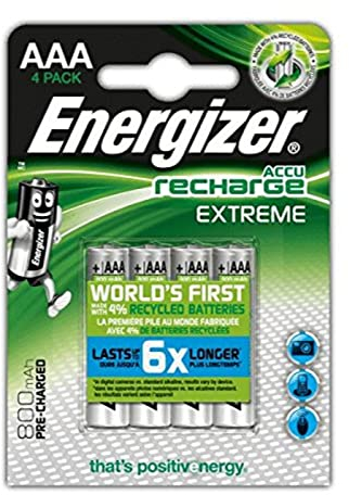 BLISTER 4 PILAS RECARGABLES EXTREME POTENCIA 800 MAH TIPO HR03 ENERGIZER E300624400