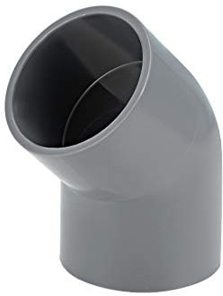 sourcing map PVC Pipe Fitting 45 Degree Elbow Gray 50mm Socket 2pcs