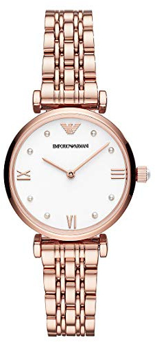 Emporio Armani Damen-Zweizeiger-Armbanduhr aus Edelstahl, 32 mm Gehäusegröße