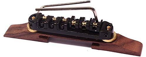 Alnicov Guitar Roller Saddles Rosewood Bridge Set，For Jazz Guitar Black