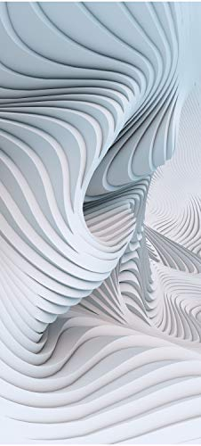wandmotiv24 Türtapete Abstrakte Wellen, 3D Effekt, modern 90 x 200cm (B x H) - Dekorfolie selbstklebend Sticker für Türen, Türfolie, Aufkleber, M1090