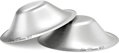 Silver Mamas Stillbecher zum Stillen von Neugeborenen, silberne Brustwarzenabdeckungen zum Stillen, 925 Silber Stillschilde, Heilbecher, Neugeborene Essentials Must Haves, beruhigen wunde und rissige