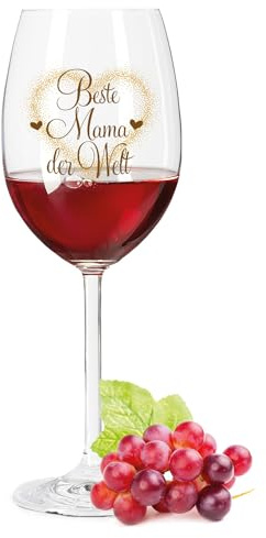 GRAVURZEILE Leonardo Weinglas mit UV-Druck - Beste Mama der Welt - Geschenke für Mama - Ideal als Muttertagsgeschenk - Geeignet für Rotwein & Weißwein - Farbe: Daily UV