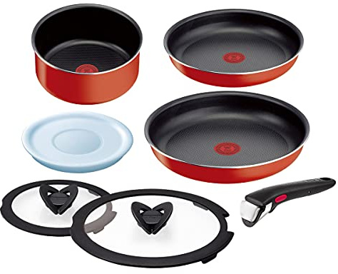 Ingenio Paprika Red Tefal Kochgeschirr, 7-teilig, für alle Herde außer Induktion, L1519092