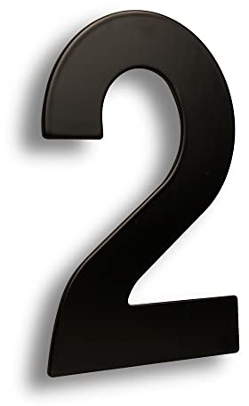 HASWARE Numero civico moderno in acciaio inossidabile spazzolato Elegante porta alfabeto placca Street Home Decor (2, 6 pollici nero)