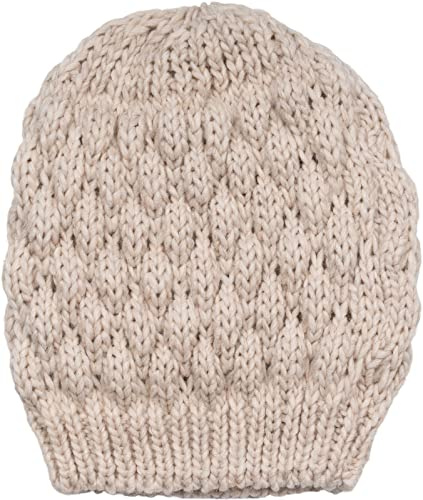 styleBREAKER Damen Strick Beanie Mütze Wolle Bubblemuster | Made in Italy. Angesagtes Bump-Stitch-Design in Himbeer-Optik, Alpaka-Anteil. 18 cm Bund (elastisch für 40-61 cm Umfang).