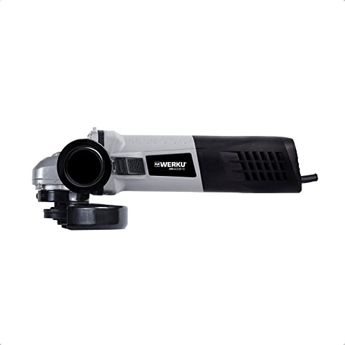 Werku® WK400910 Amoladora Ángulo | Calidad Profesional Potencia 1100 W Disco 125 mm Mango Principal Slim-Fit Incluye Mango Auxiliar