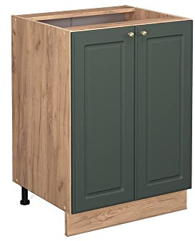 Vicco Küchenunterschrank Fame-Line, Grün-Gold Landhaus, 60 cm