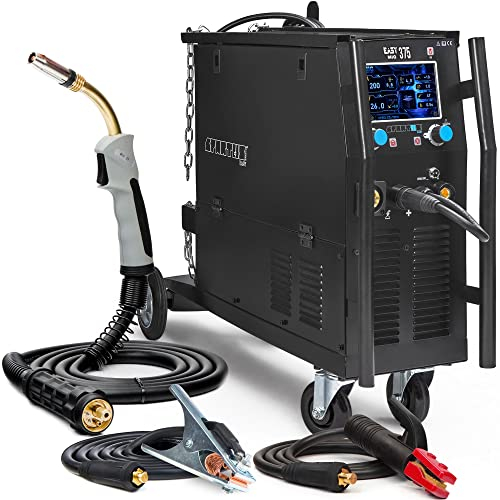 ALLWELD Spartus EasyMIG 375-350A vollsynergisches MIG MAG Schweißgerät Schutzgas 400V mit Fahrwerk und 4-Rollen-Drahtvorschub - Fülldraht, MMA, WIG und Lötschweißen, Set zum Auswählen:Solo