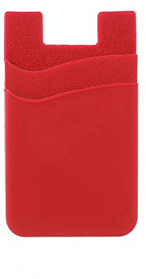 Todotumovil Tarjetero Funda Billetera Teléfono Móvil, Pegatina Adhesiva Trasera, Soporte Tarjeta Crédito y DNI (Rojo)