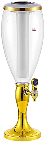Distributeur de bière Distributeur de Tour de Boisson en fût de bière, Distributeur de Boisson de Tour de bière avec lumières LED Brillantes colorées et Tube de Glace, Parfait pour Les fêtes et Les