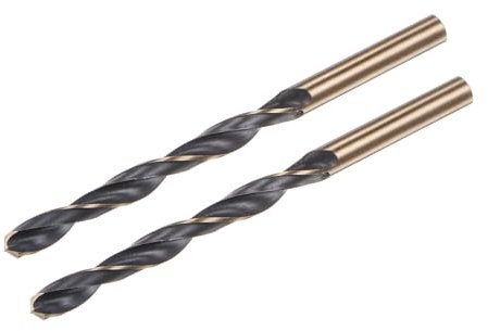 sourcing map 2pcs Jobber Drill Bits 7mm (0.276) Black Nitride & Gold Titanium Coated M2 High Speed Steel (HSS) Twist Drill Bits for Stainless Steel Aluminum Alloy Metal