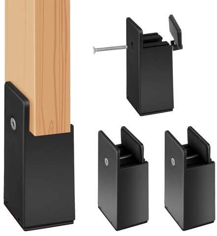 Möbelerhöhung 10cm, 4 Stück Verstellbare Tischerhöhung mit Schraubklemme Stuhlerhöhung Bett Erhöhung Möbelerhöher Sofaerhöher Tischerhöher Betterhöhung für Breite Quadrat Möbelerhöhungen (Schwarz)