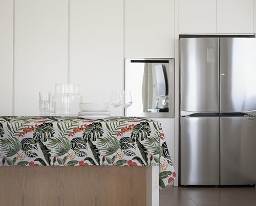 GEMITEX Mantel Tradition, Felpa, Encerado, Impermeable y Antimanchas, decoración 4162 Amazon Jungle, Ideal para mesas cuadradas y Redondas para 4 Personas, 140 x 140 cm, Fabricado en Italia, Acabado