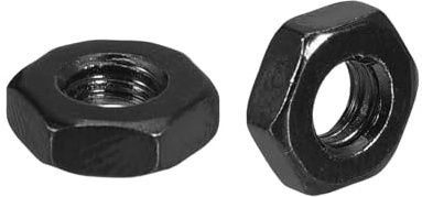 METALLIXITY Hex Nuts (#10-32) 20Pcs, Carbon Steel Fine Thread Black Oxide Hexagon Nut Hardware - for DIY Home Repair Machinery, Black