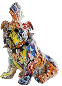 Home ESPRIT Dekofigur, Mehrfarbig, Hund, 17 x 25 x 27 cm