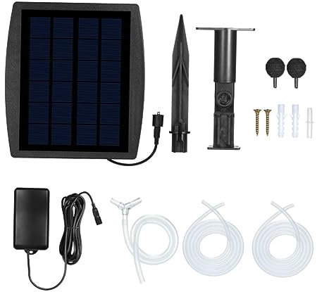 Milisten Solar Teich Sauerstoffpumpe Outdoor Tragbar Kompressionssystem Stoßdämpfungssystem Geräuschreduzierung Geringe Geringes Gewicht Aquarium Fischliebhaber Firmenaquarien