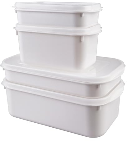 SPORWAY 4 stoviglie per forno a microonde, stoviglie con coperchio, per riscaldare, congelare con coperchio, senza BPA, adatte al forno a microonde