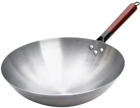SiaBiced Padella Antiaderente Padella per La Padella per Uova Pentole Cucina Bancarelle di Cibo Padella in Ferro Leggero Padella Wok, 36 cm