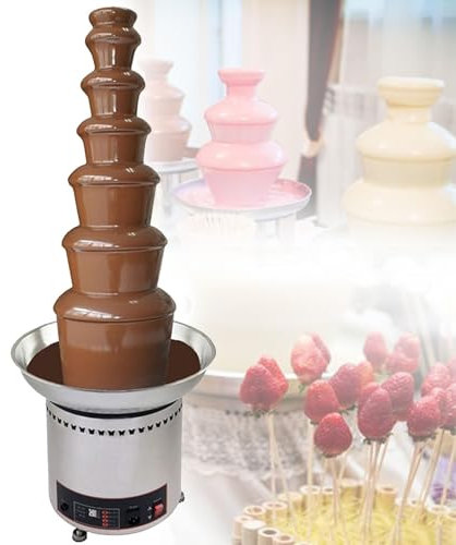 Fontaine à Fondue au Chocolat Fontaine À Fondue Au Chocolat Électrique À 7 Niveaux, Machine À Fondue en Cascade Commerciale en Acier Inoxydable for Anniversaires, Liqueurs, Noël