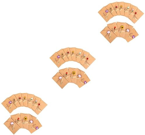 Tofficu 36stücke Vintage Kraftpapier Grußkarten Mit Briefumschlägen Handgemachte Blumenkarten Für Persönliche Und Geschäftliche Anlässe Zum Verschenken Von Dankeskarten Und