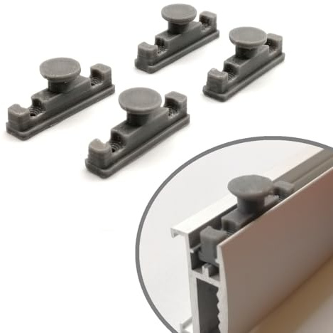 4 binari di ricambio per tende IKEA KVARTAL di colore grigio | Tenda a pannello, sistema a binari, ricambio per riparazione, montaggio