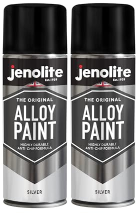 JENOLITE Alloy Wheel Spray Paint | SILVER | 2x400ml | Silver Spray Paint for Metal | Corrosion and Brake Dust Resistant | Restore & Refurbish with Silver Car and Motorbike Wheels