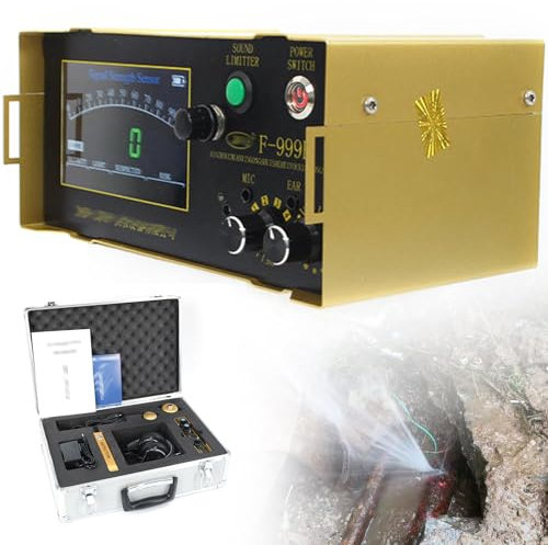 FANGQMM Wassermelder Outdoor, Rohr Wasserlecksucher, Wasserleckdetektor, Wasserleckage-Monitor, Multiband-Digitalanzeige für Wasserrohr, Fußbodenheizungsrohr, mit Einstellbaren 4 Gängen